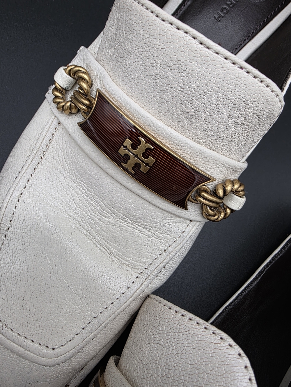 Tory Burch Perrine Leather Loafers in new ivory white. Sz 7 - Picture 6 of 7